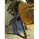 PAIR OF 19TH CENTURY BALLOON BACK DINING CHAIRS (ONE NEEDS SUBSTANTIAL REPAIR)