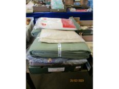 BOX CONTAINING MIXED BLANKETS, LINENS ETC