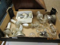 BOX OF VARIOUS VINTAGE LIGHT FITTINGS