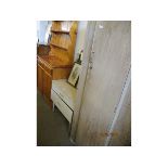 PLYWOOD FORMED SINGLE DOOR WARDROBE AND A MIRRORED TWO DRAWER DRESSING CHEST (2)