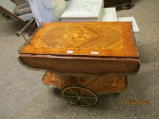 ITALIAN REPRODUCTION MARQUETRY INLAID RETRO TEA/DRINKS TROLLEY