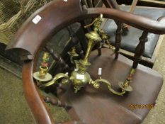 REPRODUCTION BRASS THREE BRANCH LIGHT FITTING