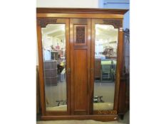 LATE 19TH CENTURY MAHOGANY DOUBLE MIRROR DOOR WARDROBE