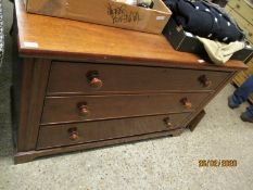 LARGE MAHOGANY THREE DRAWER CHEST