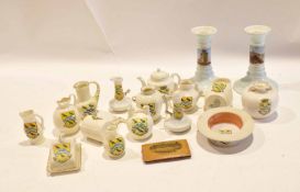 Collection of Cromer crested wares including an unusual boater with Cromer crest, small vases,