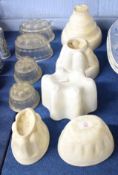 Collection of pottery and glass jelly moulds, late 19th/early 20th century (9)