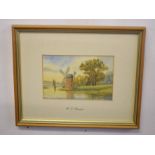 W E Plumstead (19th/20th century) "Barton Broad, Norfolk" watercolour, 12 x 18cm