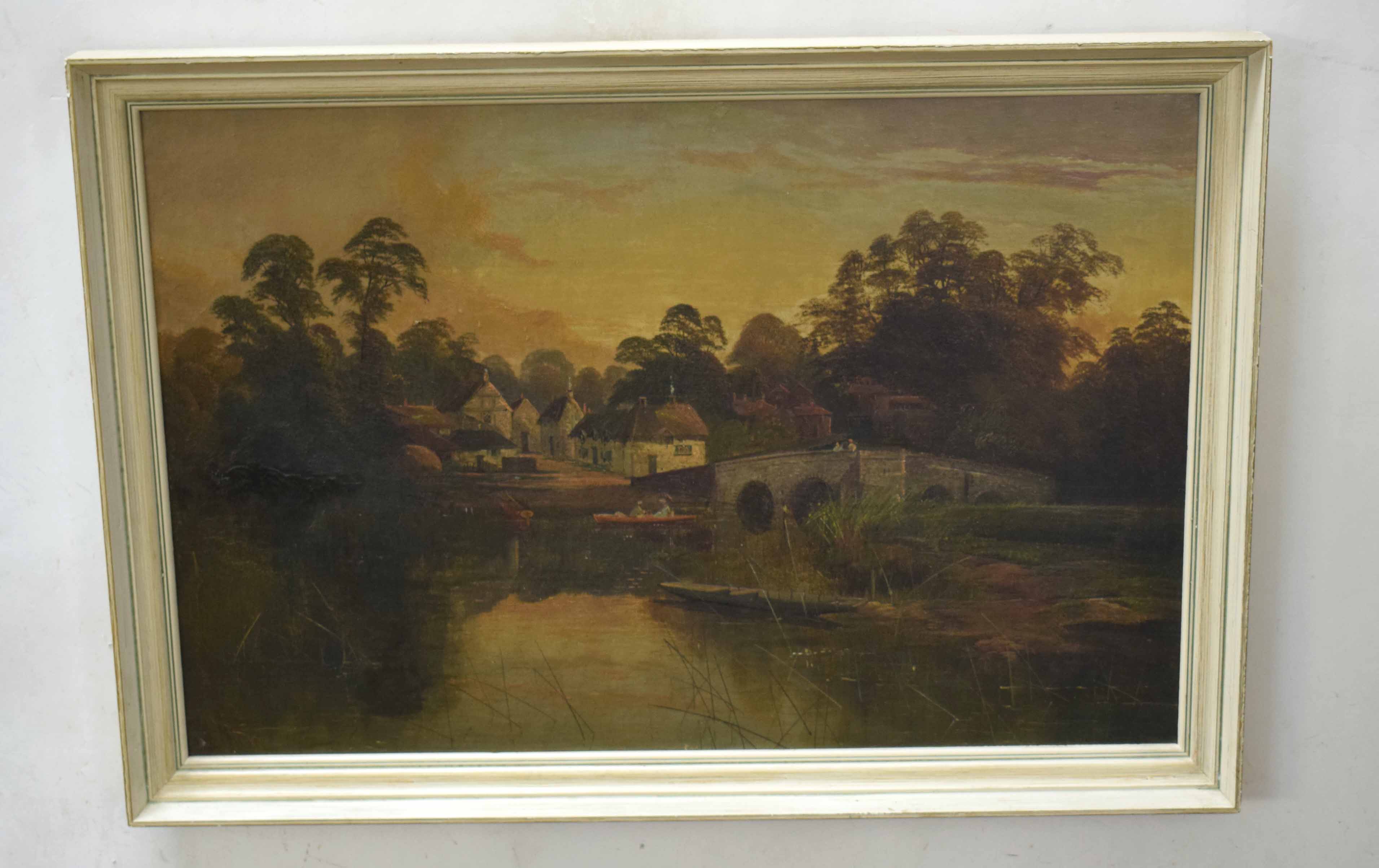 R Allan (19th century) River scenes pair of oils on canvas, both signed, 39 x 59cm (2) - Image 2 of 2
