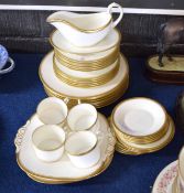 Group of Coalport Elite dinner wares including 8 dinner plates, soup bowls, cups, saucers and