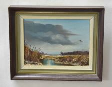 James J Allen (contemporary) Norfolk landscape, 13 x 18cm