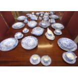 Extensive quantity of Spode Italian pattern dinner wares comprising six place settings, tea pot,