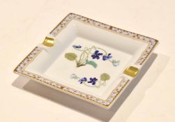 Limoges Haviland Imperatrice Eugenie ash tray decorated with a floral design to centre within a