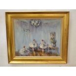 French School (20th century) Ballerinas oil on canvas, 45 x 54cm