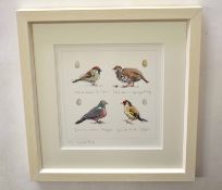 Madeleine Floyd (20th century) "Farmland birds" coloured print, signed, numbered 41/195 and