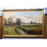 John G Mace (contemporary) Norfolk landscape oil on board, signed and dated 94 lower right, 72 x