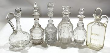 Group of 19th century cut glass decanters with stoppers (6)