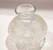 Lead crystal glass lamp shade of circular form, 19cm diam