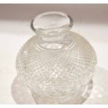 Lead crystal glass lamp shade of circular form, 19cm diam