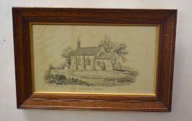 After John Berney Ladbrooke Titled Norfolk Churches group of six black and white stone lithographs