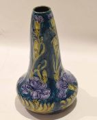 Morris ware vase designed by George Cartledge for Hancock & Sons, the green ground decorated with