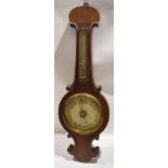 19th century onion top wheel barometer by Negretti & Zambra, London, 83cm long
