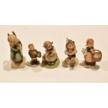 Group of German Goebel figures, the bases impressed Hummel, (5)