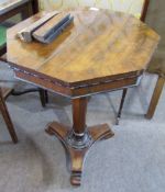 William IV pedestal occasional table with octagonal top supported on a tapering octagonal column