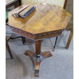 William IV pedestal occasional table with octagonal top supported on a tapering octagonal column