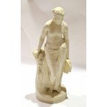 19th century Parian figure designed by William Calder Marshall, of the dancing girl reposing, the