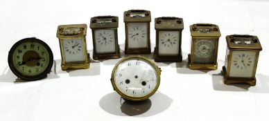 Box of various Victorian and other carriage clocks, clock movements etc