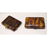 Two vintage composition vanity sets in the form of cigar cases (2)