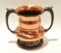 Copper and cast metal (possibly former silver plate) mounted trophy cup inscribed "Bryn Mawr 1904