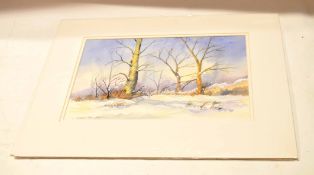 Frank Halliday (contemporary) Winter landscapes pair of watercolours, both signed, 24 x 35cm,