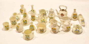 Extensive quantity of Cromer crested wares to include various miniature vases, ewers, etc (qty)