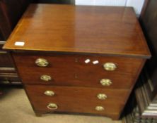 Late 18th/early 19th century mahogany commode cabinet, lifting lid with four dummy drawers below