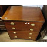 Late 18th/early 19th century mahogany commode cabinet, lifting lid with four dummy drawers below