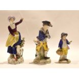 Three Continental porcelain figurines (3)