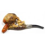 Vintage Meerschaum pipe of erotic form, 16cm long