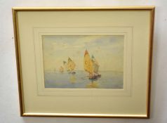 Arthur Gerald Ackermann, RI (1876-1960) Venetian boats watercolour, signed lower right, 16 x 24cm