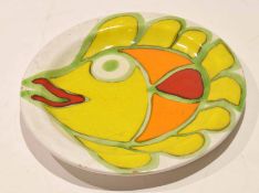 Italian pottery fish dish, the reverse signed Desimone, Italy 012