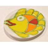 Italian pottery fish dish, the reverse signed Desimone, Italy 012