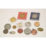 Various coins and medallions