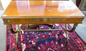 20th century directoire style kingwood side table of rectangular shape with gilt metal mounts, the