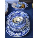 Collection of 18th and 19th century blue and white pottery and porcelain including a Delft tile, a