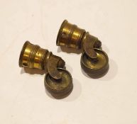 Two 19th century brass casters, stamped "Howard & Son"