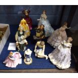 Quantity of Royal Doulton figurines including "Invitation", HN2170, "River Boy" HN2128, "Treasure