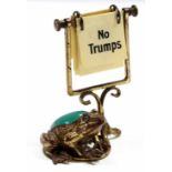 Unusual bridge set of suits of cards in the form of a sign applied with a frog, 8cm high