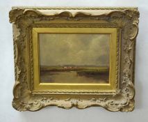 Charles E Hannaford (1863-1955) "Waveney Valley" oil on board, signed lower left, 12 x 17cm