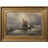 William Thornley (1857-1935) Shipping off a coast oil on canvas, indistinctly signed lower left,