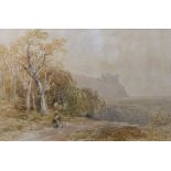 Edmund Morison Wimperis (1865-1900) "Harlech Castle" watercolour, initialled lower left, 33 x 50cm